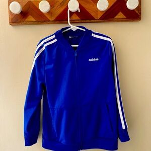 Blue Unisex Adidas Zip Up Jacket